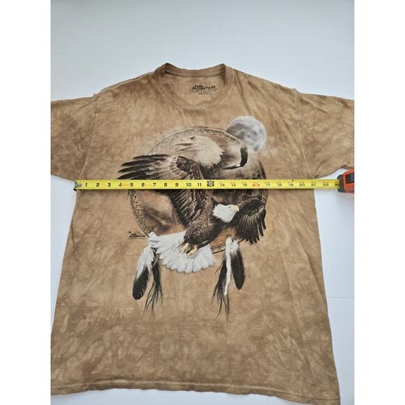 The Mountain Native American Bald Eagle Brown Tan Tie Dye T-shirt Size L 2009 - Picture 4 of 13
